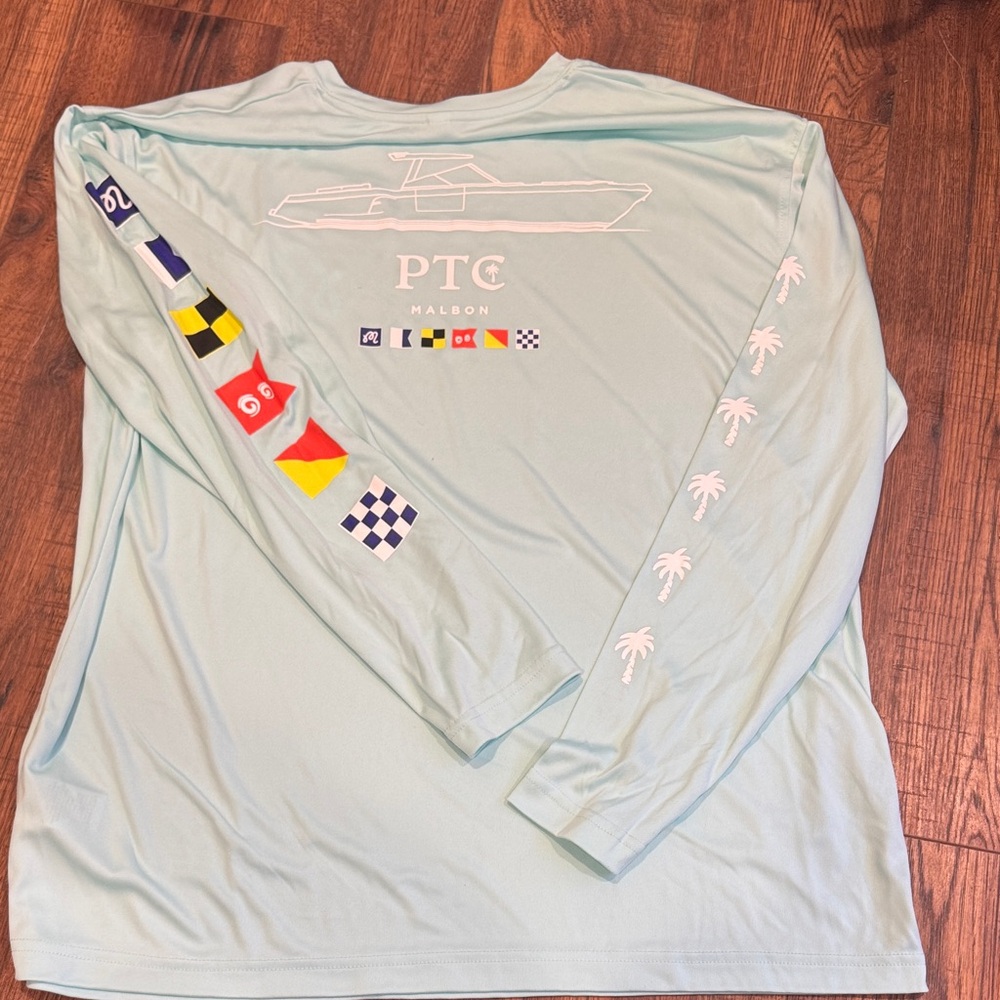 PTC Malbon x Palm Tree Crew Men's Light Blue Long Sleeve Tee Large L